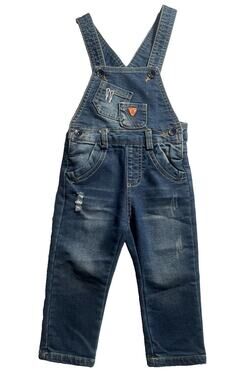 KidsCool Space Toddler 18-24 Months Denim Overalls Distressed Blue Jeans Bib